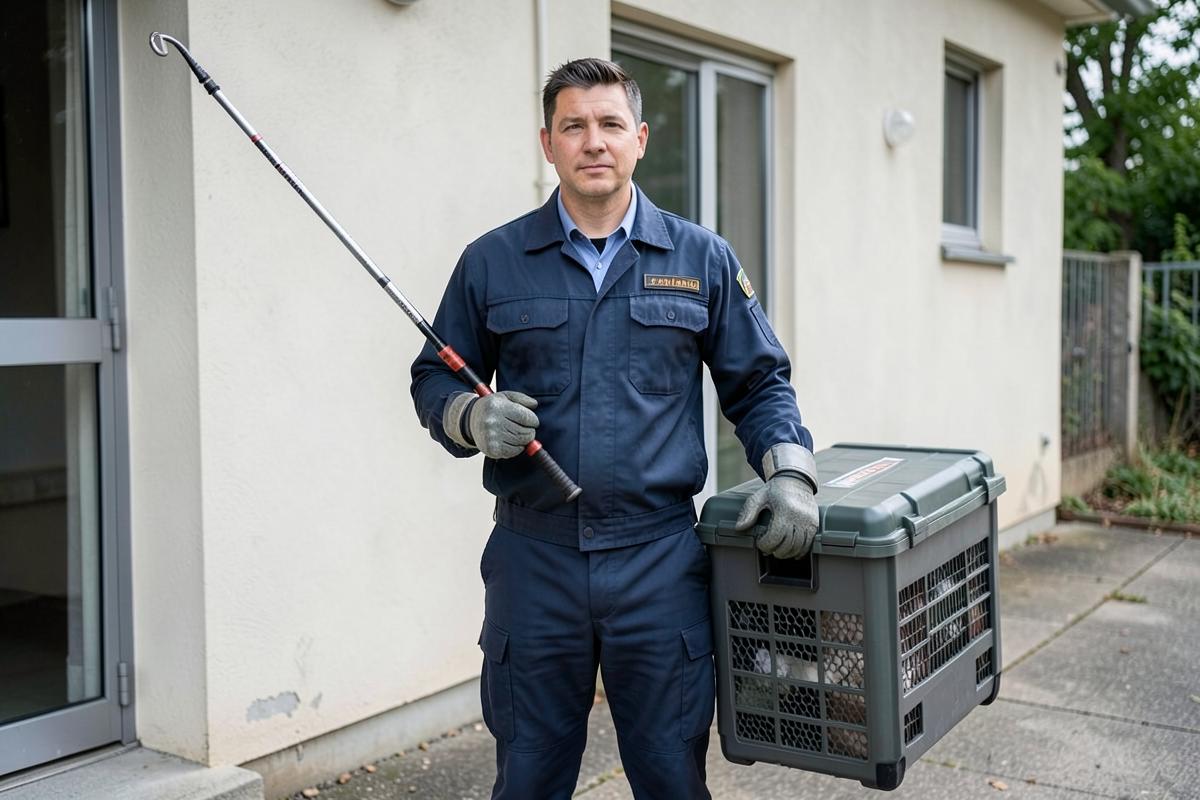 Imagem ilustrativa: técnico com equipamento de captura e caixa de transporte segura