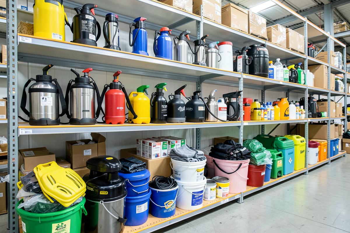 Imagem ilustrativa: máquinas, equipamentos e materiais consumíveis em armazém